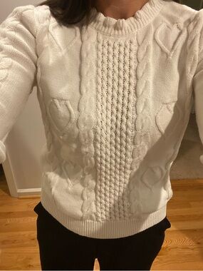 Jcrew White Cable Knit Women's Sweater, S